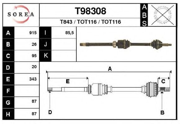 Veio de transmissão T98308