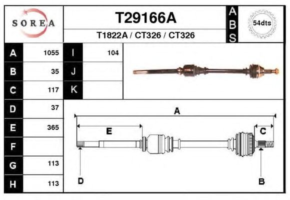 Arbre de transmission T29166A