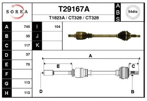 Veio de transmissão T29167A