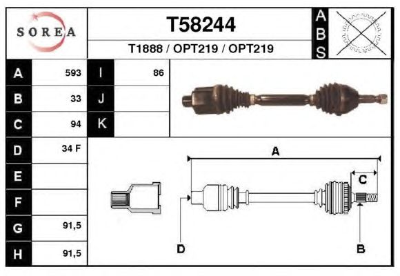 Arbre de transmission T58244