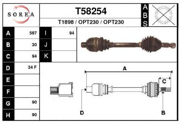 Veio de transmissão T58254