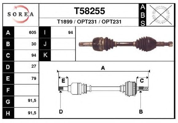Veio de transmissão T58255