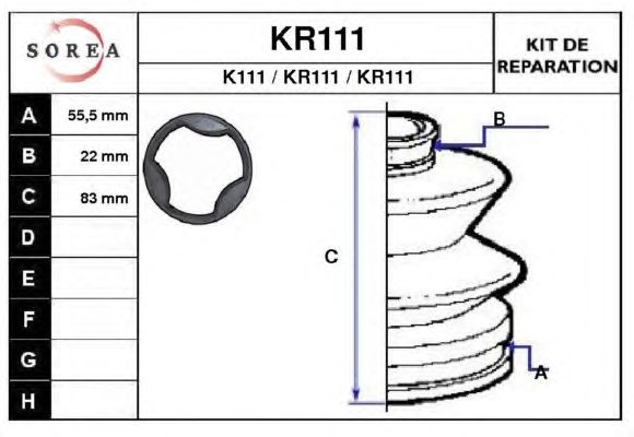 Kit cuffia, Semiasse KR111