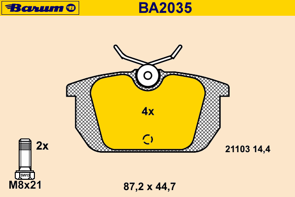 Bremsebelegg sett, skivebremse BA2035
