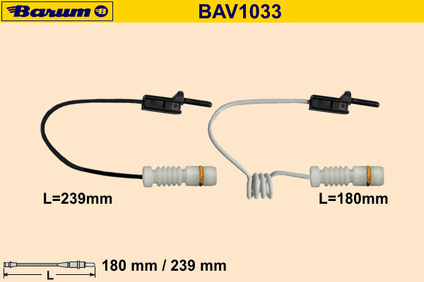 Waarschuwingscontact, remvoering-/blokslijtage BAV1033