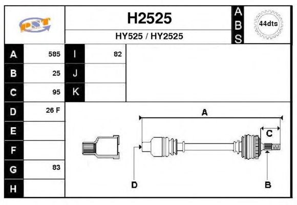 Veio de transmissão H2525