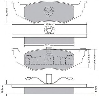 Комплект тормозных колодок, дисковый тормоз FBP-1728