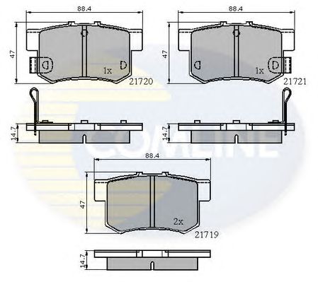 Комплект тормозных колодок, дисковый тормоз CBP3445