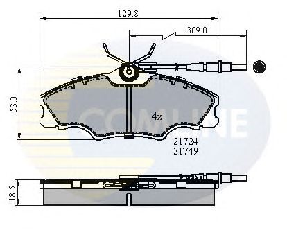 Комплект тормозных колодок, дисковый тормоз CBP1433