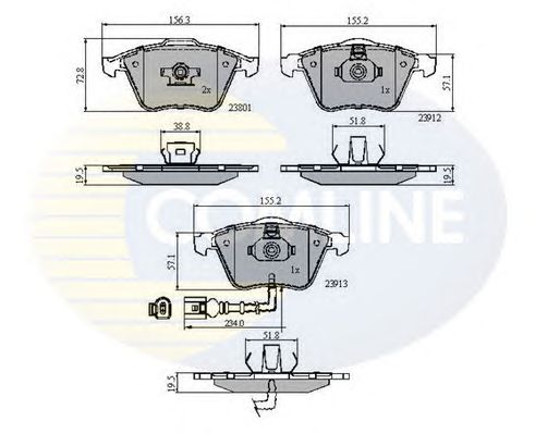 Комплект тормозных колодок, дисковый тормоз CBP11628