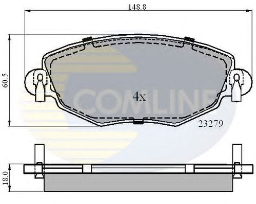 Комплект тормозных колодок, дисковый тормоз CBP01110
