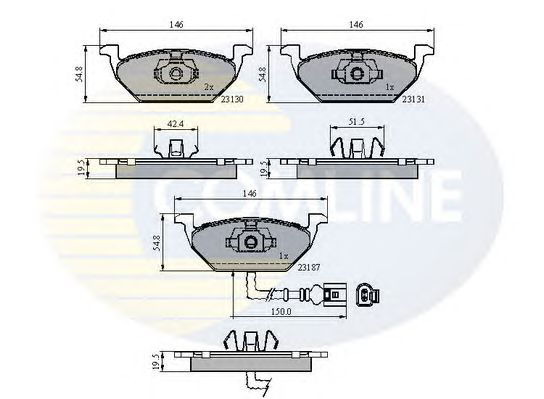 Комплект тормозных колодок, дисковый тормоз CBP1851