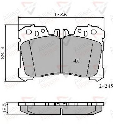 Комплект тормозных колодок, дисковый тормоз ADB01733