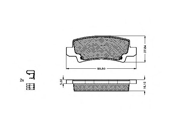 Комплект тормозных колодок, дисковый тормоз 32446