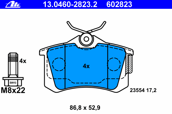 Kit de plaquettes de frein, frein à disque 13.0460-2823.2