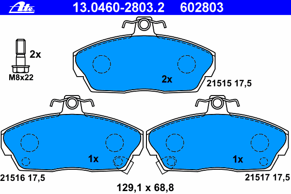 Brake Pad Set, disc brake 13.0460-2803.2