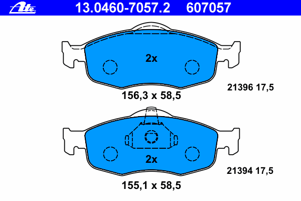 Комплект тормозных колодок, дисковый тормоз 13.0460-7057.2