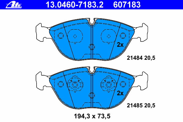 Комплект тормозных колодок, дисковый тормоз 13.0460-7183.2