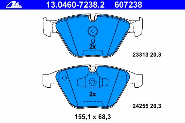 Комплект тормозных колодок, дисковый тормоз 13.0460-7238.2