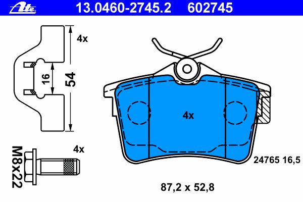 Brake Pad Set, disc brake 13.0460-2745.2