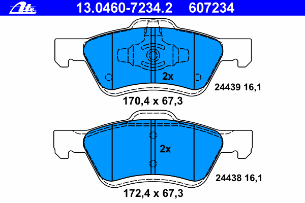 Brake Pad Set, disc brake 13.0460-7234.2