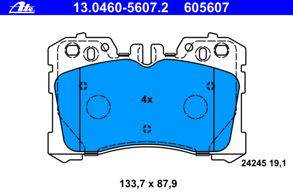 Комплект тормозных колодок, дисковый тормоз 13.0460-5607.2