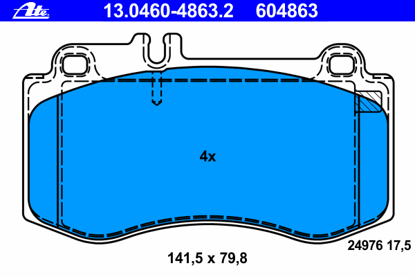 Комплект тормозных колодок, дисковый тормоз 13.0460-4863.2