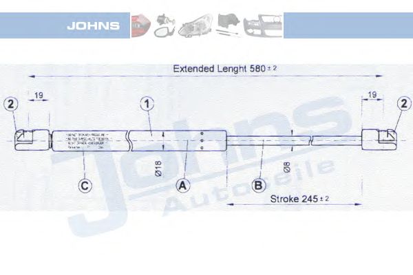 Упругий элемент, крышка багажника / помещения для груза 32 09 95-94